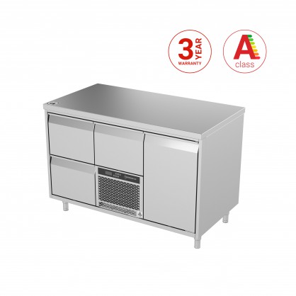 Cooling Counter with 3 Drawers and 1 Door, -5 ... +8 °C